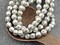 *25* 6mm White Washed Antique Silver Fluted Round Melon Beads